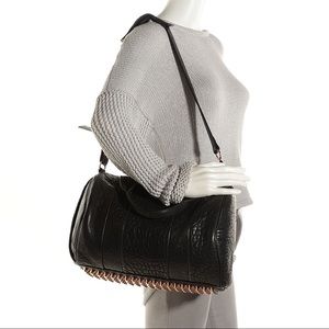 Alexander Wang Rocco leather satchel in rose gold